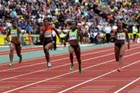 Carmelita Jeter beats Kelly-Ann Baptiste in 100 metres, 2011 Aviva London Grand Prix